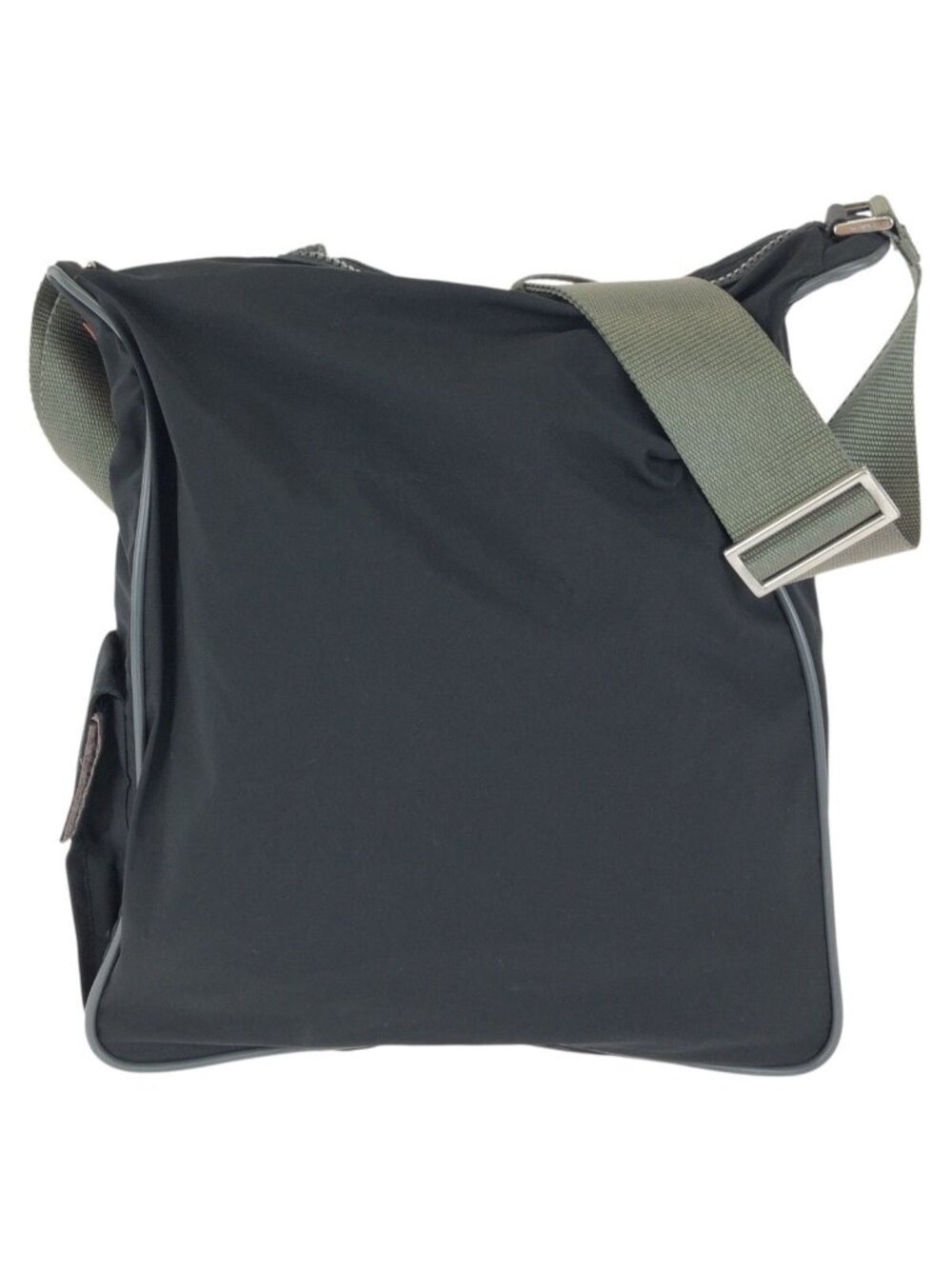 Prada Sports Linea Rossa Black Gray Silver Nylon Shoulder Bag